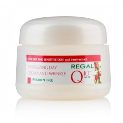 Енергизиращ дневен крем за лице против бръчки с годжи бери SPF 20 - Regal Q10+ - Rosa Impex